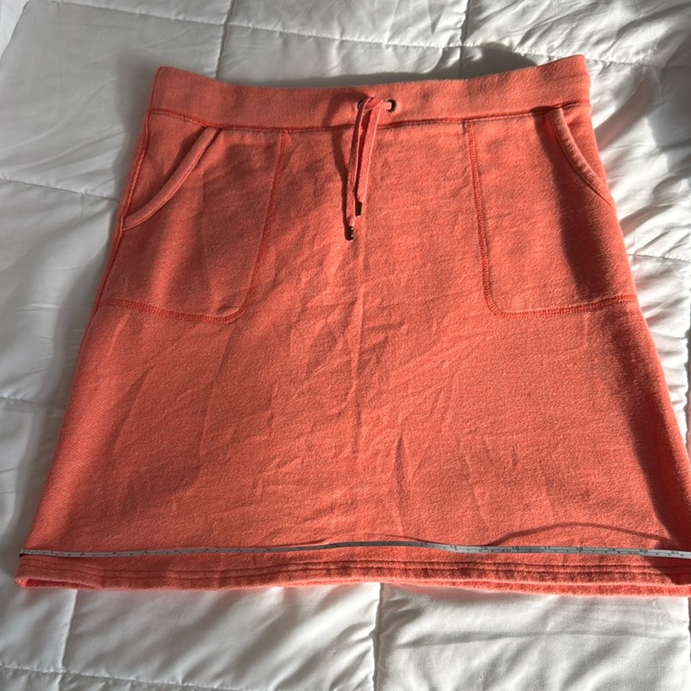 L.L. Bean orange cotton terry Mini Skirt